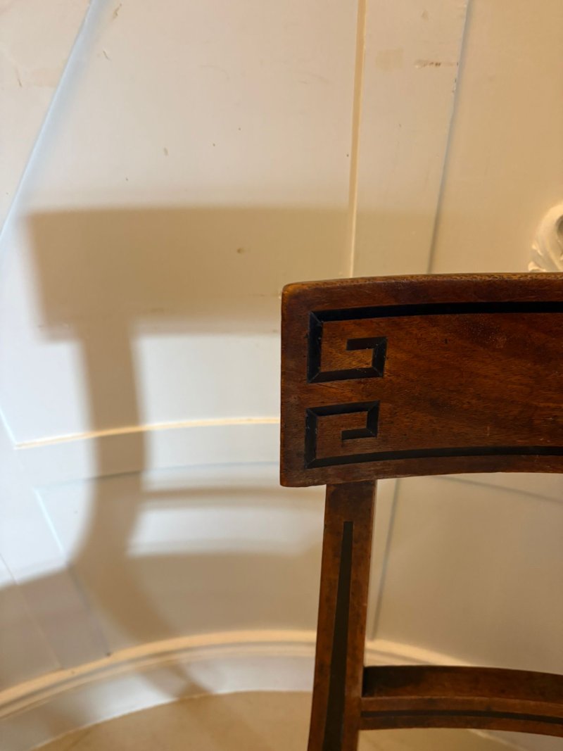 Antique English Regency Mahogany Klismos Dining Side Chairs – Pair - Image 5